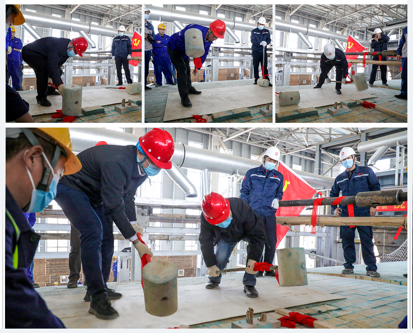 重要進(jìn)展!許昌安彩熔窯大碹順利合攏